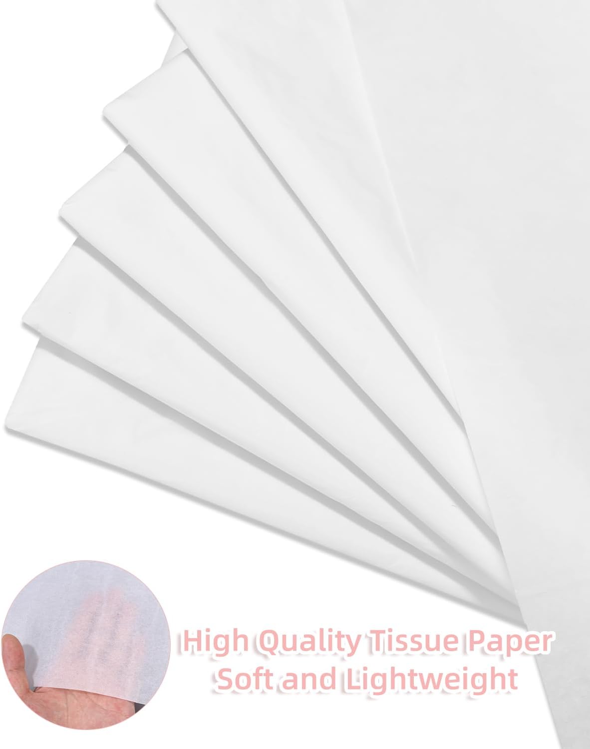 120 Blatt Seidenpapier, Geschenkverpackung Seidenpapier, 70 x 50 cm weißes Verpackungspapier für Weihnachten Geschenkpapier Füller Blumen Kunsthandwerk Geburtstag Hochzeitsdeko, Transparentpapier