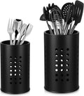 Küchenutensilienhalter für Arbeitsplatte, Edelstahl Schwarze Utensilien Caddy, Edelstahl-Besteckhalter, 2 Stück Küchenutensilienhalter Besteckhalter fur Küche Aufbewahrung Organisation
