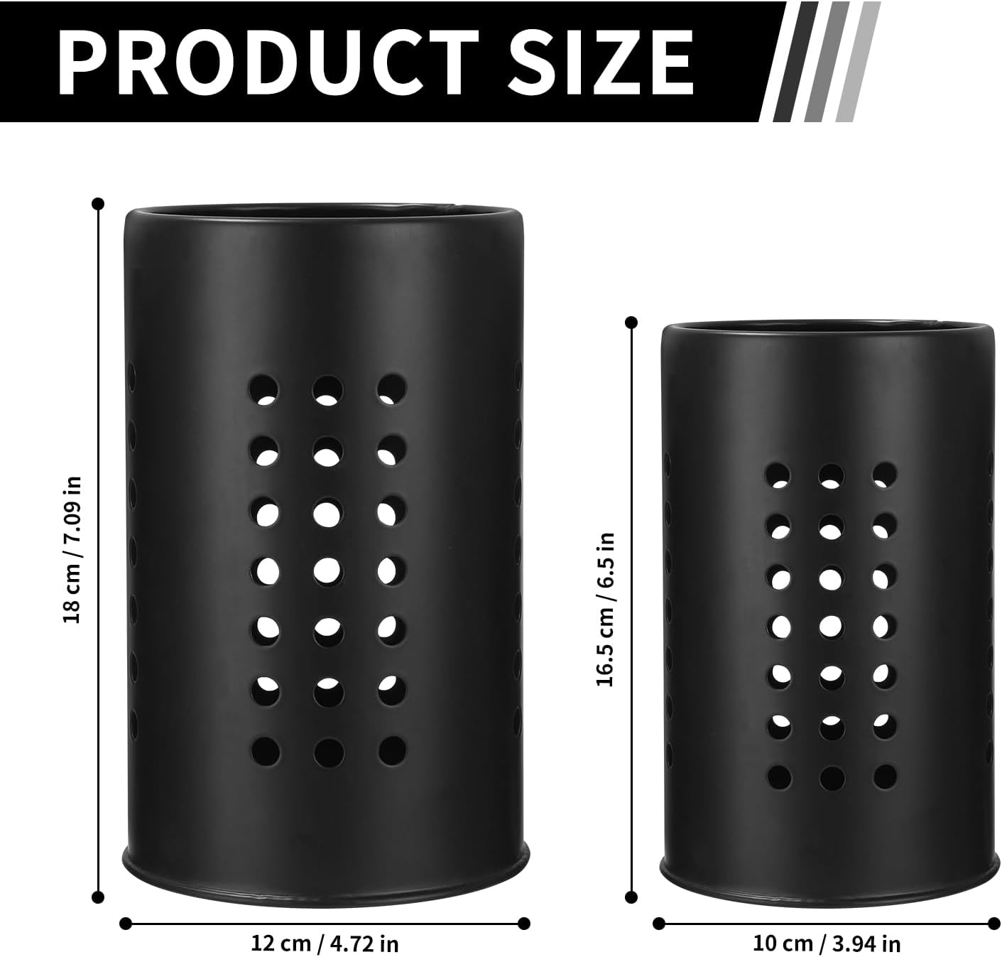 Küchenutensilienhalter für Arbeitsplatte, Edelstahl Schwarze Utensilien Caddy, Edelstahl-Besteckhalter, 2 Stück Küchenutensilienhalter Besteckhalter fur Küche Aufbewahrung Organisation