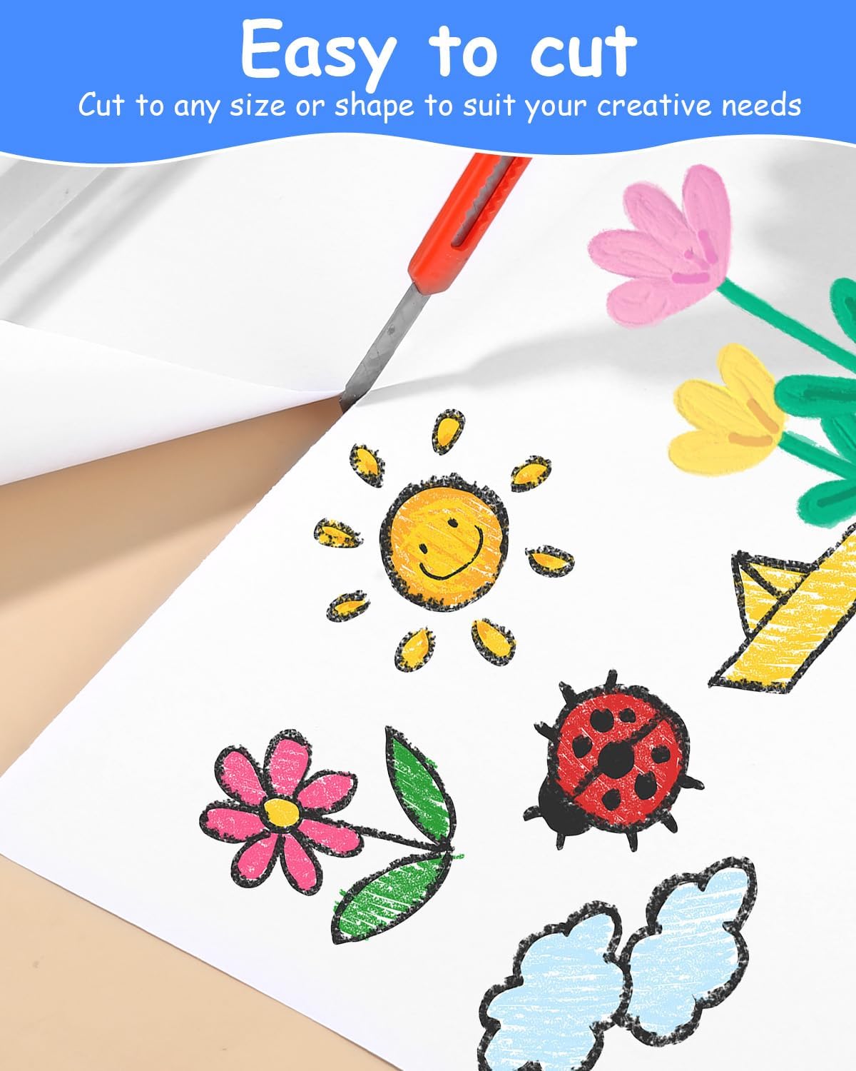 Zeichenpapier Rolle, Weiße Malpapier Kinder, 30 cm x 15 m Papierrolle, 70g/m² Zeichenrolle Kinder Künstler Skizze Malerei Papier, Papierrolle Malen für Zeichnen, Skizzieren, Basteln & Verpacken