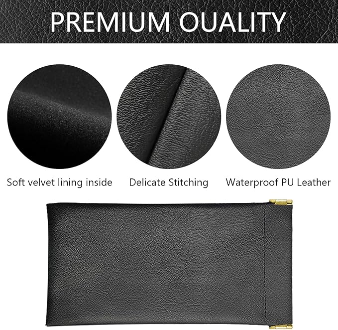 Sonnenbrillenetui, tragbar, kratzfestes Leder, wasserdicht, mit Quetschverschluss, weiche Brillenetuis mit Reinigungstuch aus PU-Leder für Damen und Herren, 3 Stück